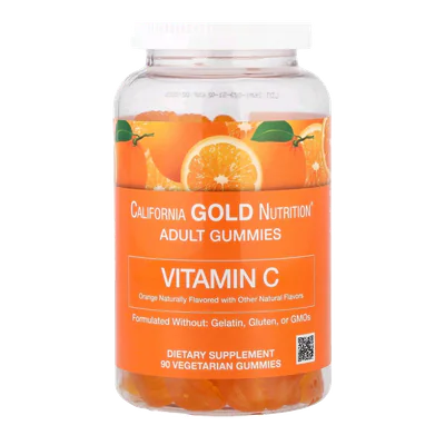 California Gold Nutrition — فيتامين C · 90 حبة مضغ بالبرتقال