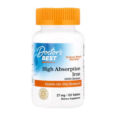 Doctor’s Best — حديد 27 ملغ · 120 قرص